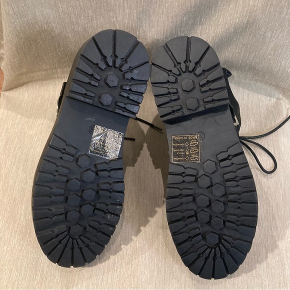 NASTY GAL Sz 38 Moto Style Studded Buckles Zipper Closure Ankle Vegan Boots NEW - Picture 8 of 9